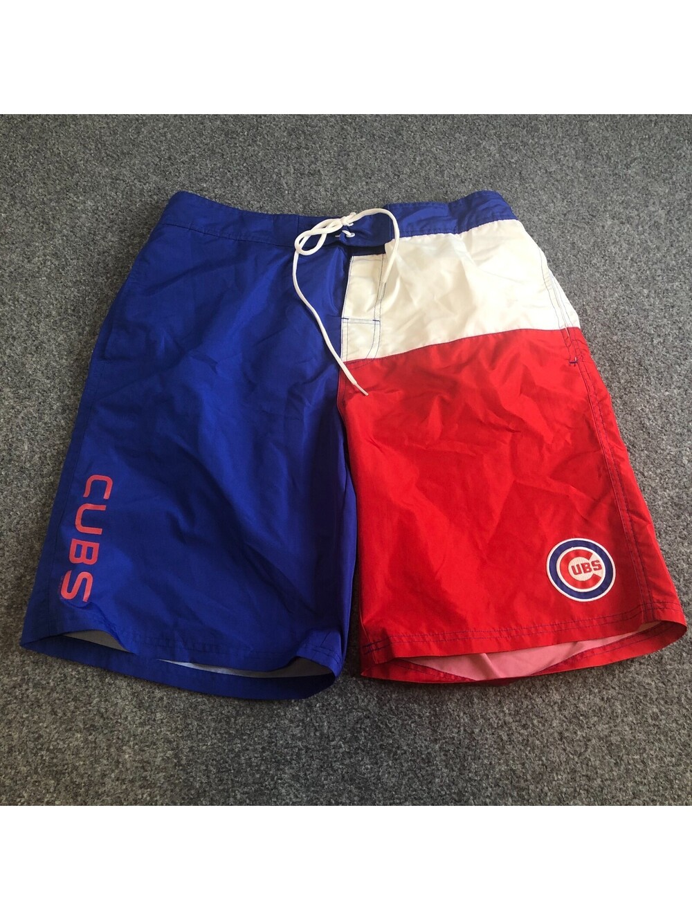 Chicago Cubs Board Shorts Men XL Official Merchandise Blue Red Swim Trunks Lined